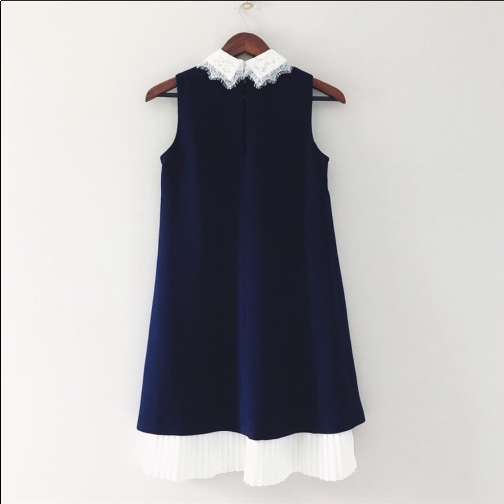 Nanette Lepore NAVY Sleeveless Lace Collar Dress Sz 4